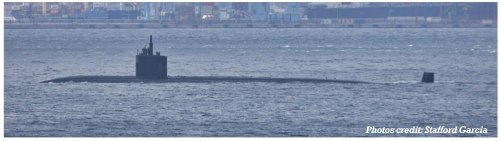 US Navy Los Angeles class submarine in the bay of Gibraltar